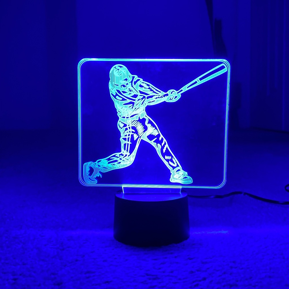 3D Baseball Player Lamp
